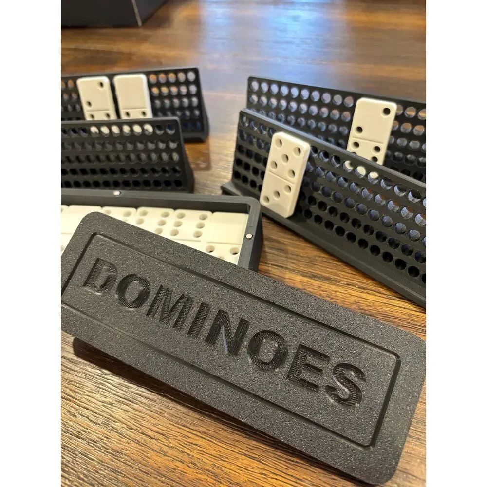 Premium Dominoes Set | Complete Double-6 Game Storage Box Player Trays | Durable